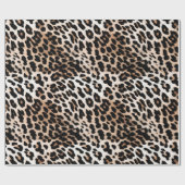 Crème Zwart Leopard Cadeaupapier (Vlak)