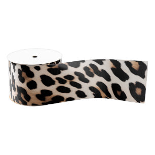Crème Zwart Leopard Grosgrain Lint