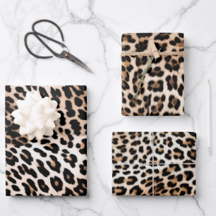 Crème Zwart Leopard Inpakpapier Vel