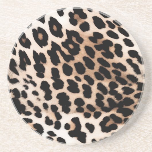 Crème Zwart Leopard Zandsteen Onderzetter (Voorkant)