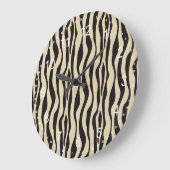 Crème Zwart Zebra Print Grote Klok (Hoek)