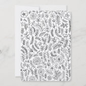 Crème | Zwarte bloemenprint Trouw Kaart (Achterkant)