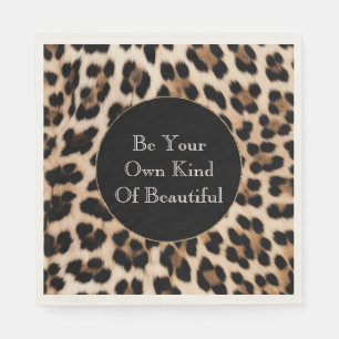 Crèmebruine zwarte luipaardprint  servet