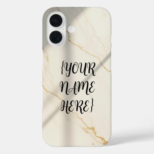 Crèmekleurige marmeren monogram Barely There iPhon Case-Mate iPhone Case (Achterkant)