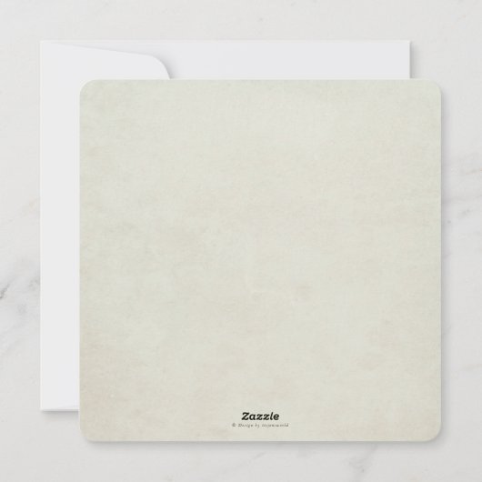 Crèmekleurige vierkante kerstkrans met Sneeuwbes e Feestdagenkaart (Achterkant)