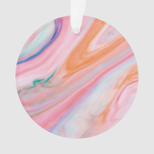 crèmekleurmarmer Acrylcirkel Orenmenas Ornament (voorkant)