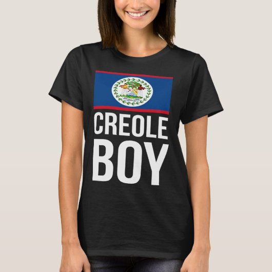 Creole Boy Belize Pride Belizean Flag Culture Afro T-shirt (Voorkant)
