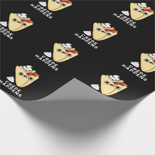 Crepe Happny Food Pun Dark BG Cadeaupapier (Hoek)