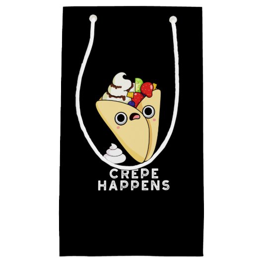 Crepe Happny Food Pun Dark BG Klein Cadeauzakje (Voorkant)