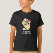 Crepe Happny Food Pun Dark BG T-shirt (Voorkant)