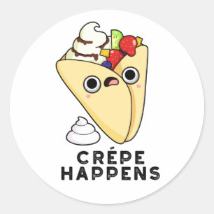 Crepe is er grappig van ronde sticker
