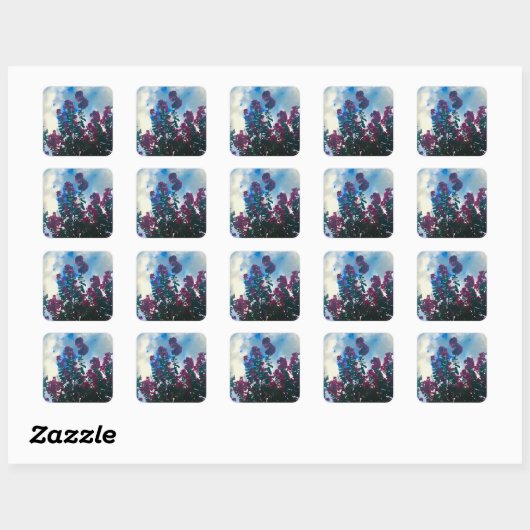 crepe myrtle on a cloudy day vierkante sticker (Vel)