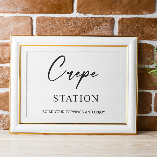 Crepe station Trouwbord Poster