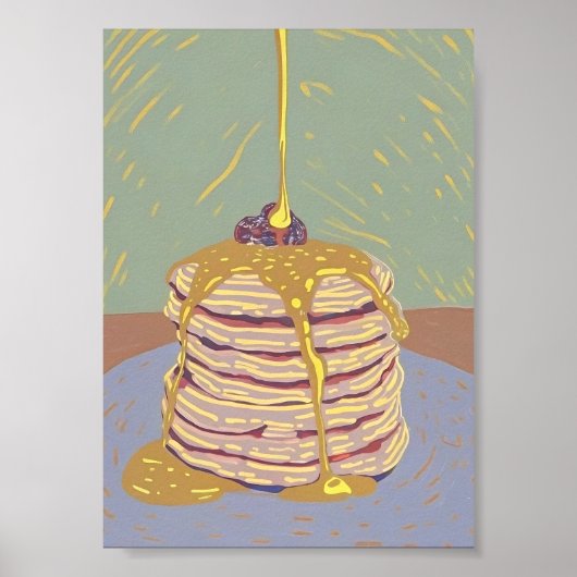 Crêpes dorées et sirop d'érable - Impression d'art (Devant)