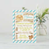 Crêpes et pyjamas Invitations de fête d'anniversai (Debout devant)