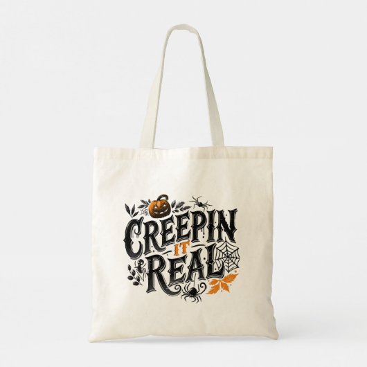 Crepping It Real Halloween Retro Design Tote Bag (Achterkant)