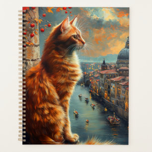 Crépuscule à Venise Chat roux sur un canal