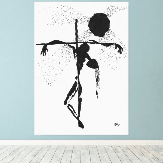 Crepúsculo - Dibujo a tinta Y quisieron los infame Canvas Afdruk (Insitu (Houten vloer))