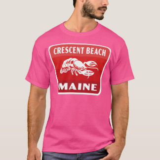 Crescent Beach Maine Retro Badge Rood T-shirt