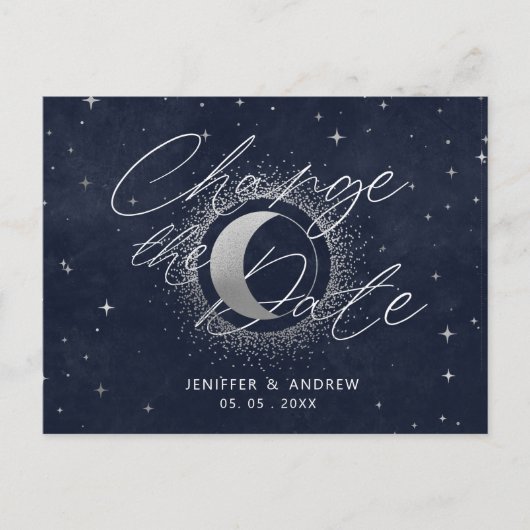 Crescent Céleste Lune Modifier La Date Carte Posta (Devant)