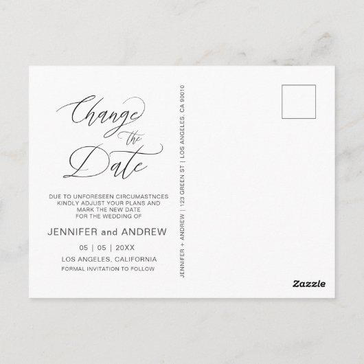 Crescent Céleste Lune Modifier La Date Carte Posta (Dos)