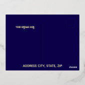 Crescent Firework Gold Foil Aïd Moubarak Carte (Verso)