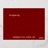 Crescent Firework Roos Gold Foil Eid Mubarak Kaart (Achterkant)