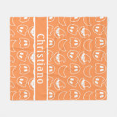 Crescent Ghost Oranje fleece deken (Voorkant (Horizontaal))