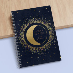 Crescent Gold Moon Monogram Notitieboek