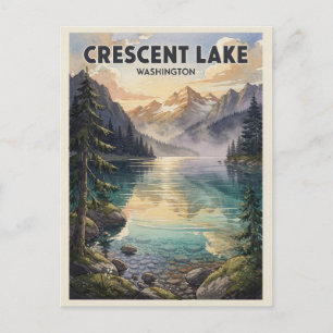 Crescent Lake Washington Reisreclame uit het verle Briefkaart