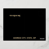 Crescent Luxury Gold Foil Eid Mubarak Kaart (Achterkant)