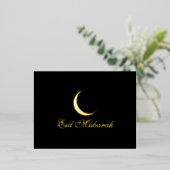 Crescent Luxury Gold Foil Eid Mubarak Kaart (Staand Voorkant)