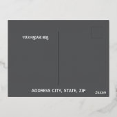 Crescent Luxury Silver Foil Eid Mubarak Kaart (Achterkant)