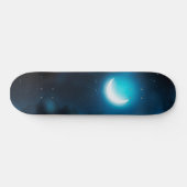 Crescent maan over bosrivier skateboard (Horizontaal)