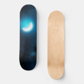 Crescent maan over bosrivier skateboard (Voorkant)