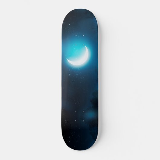 Crescent maan over bosrivier skateboard (Voorkant)