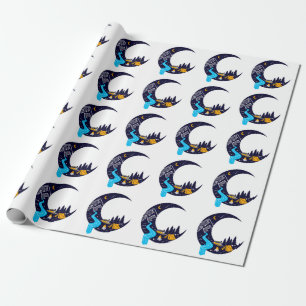 Crescent Moon Avontuur Camping Cadeaupapier