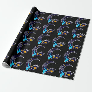 Crescent Moon Avontuur Camping Cadeaupapier