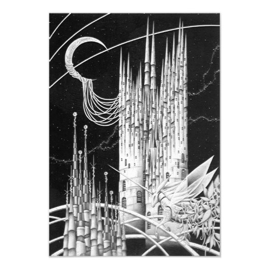 Crescent Moon Castle Foto Afdruk (Voorkant)