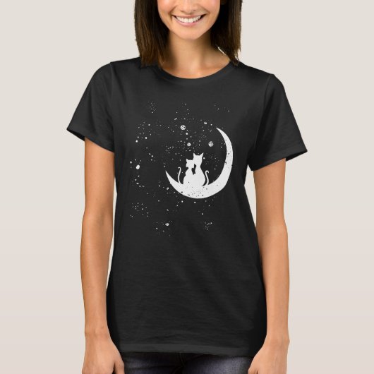 Crescent Moon Cats T-shirt (Voorkant)