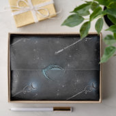 Crescent Moon en Personeel op zwarte ontkoppeling Tissuepapier (Geschenk)