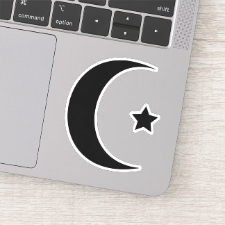 Crescent Moon en Star Vinyl gesneden Sticker