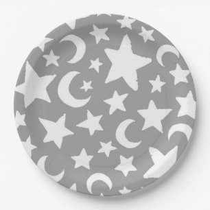 Crescent Moon en Stars Papieren Bordje