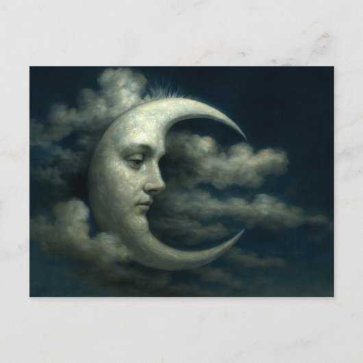 Crescent Moon Face Briefkaart (Voorkant)