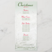 Crescent Moon Frozen Wilde Bloemen Kerstdiner Menu (Voorkant)