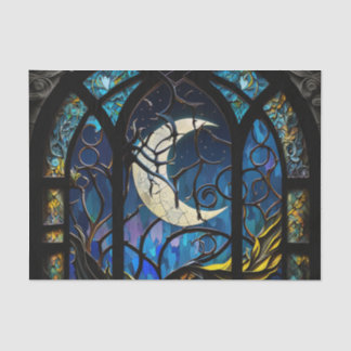 Crescent Moon Glas in lood Tissuepapier