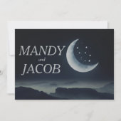 Crescent moon huwelijksuitnodiging kaart (Achterkant)