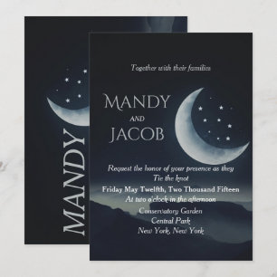 Crescent moon huwelijksuitnodiging kaart