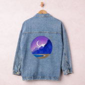 Crescent Moon, Lake en Mountains in Violet & Blue Denim Jacket (Hangar)