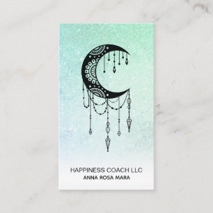 *~* Crescent Moon Luna Talisman Shaman Glitter Visitekaartje